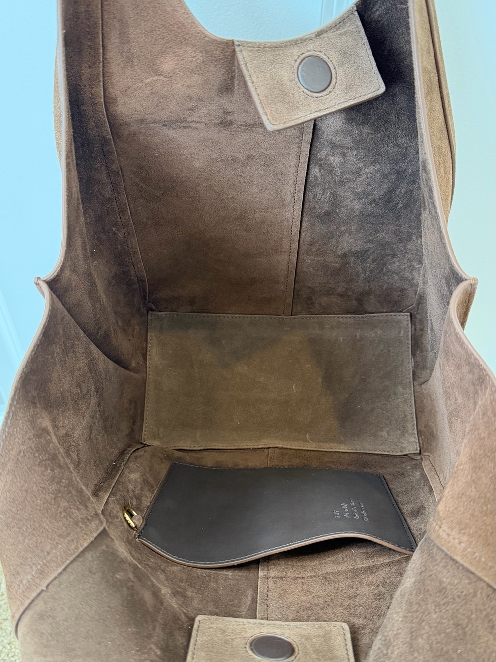 Brown Suede Tote Bag by RSVP Paris - Picture 4 of 13